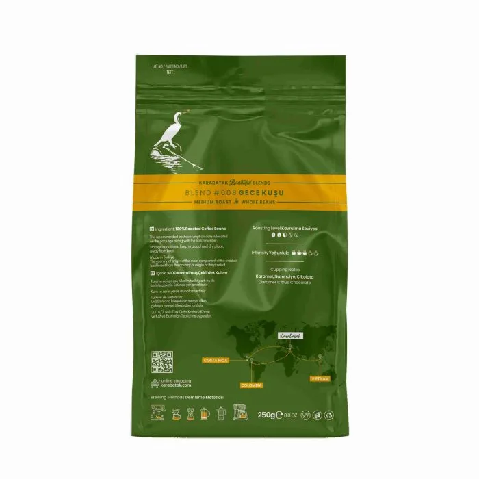 BLEND #008 GECE KUŞU ÇEKİRDEK KAHVE 250 GR - Görsel 4